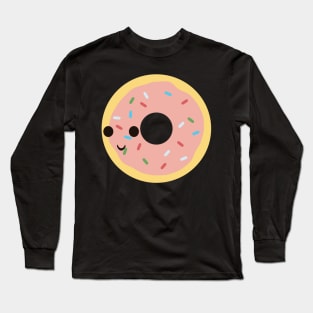 Pink Glazed Donut Long Sleeve T-Shirt